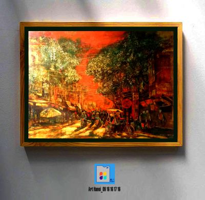 tranh sơn mài 004-Nguyễn Hổ(90x120cm)